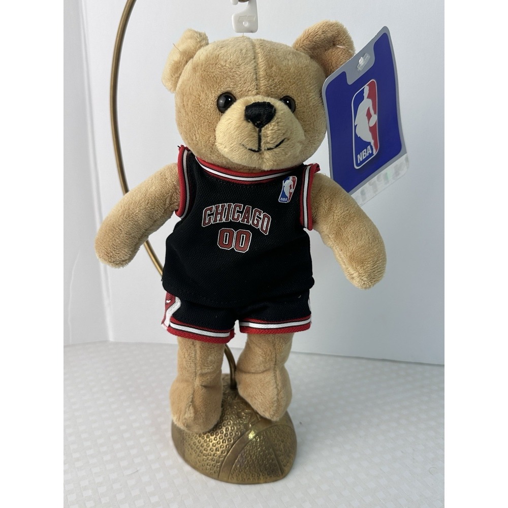 Vintage NBA Chicago Bulls Teddy Bear Plush 9" w Jersey New w Tag Collectible NWT